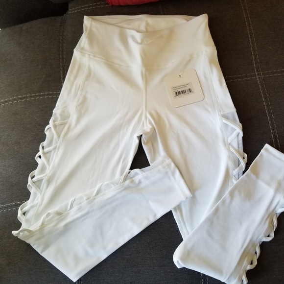 NEW Side Lace-up Mesh Workout Leggings - Picture 4 of 8